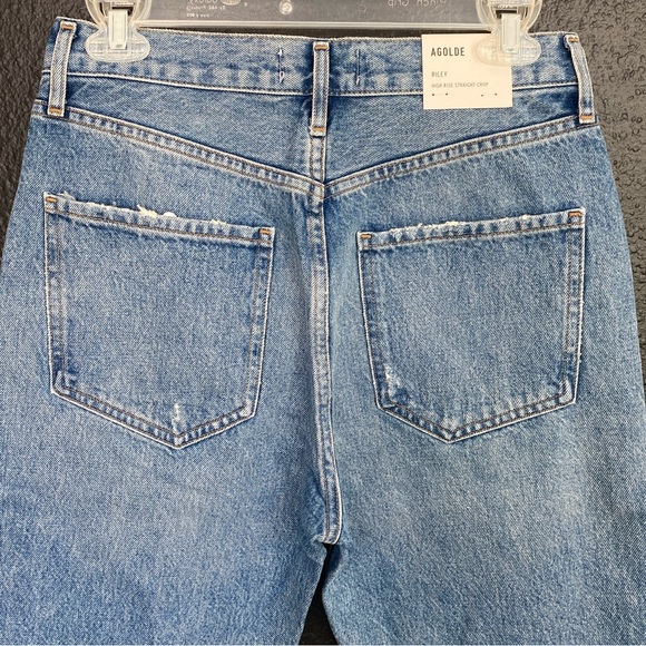 AGOLDE Riley Crop High-Rise Straight in Haven Sz27 - Picture 7 of 8